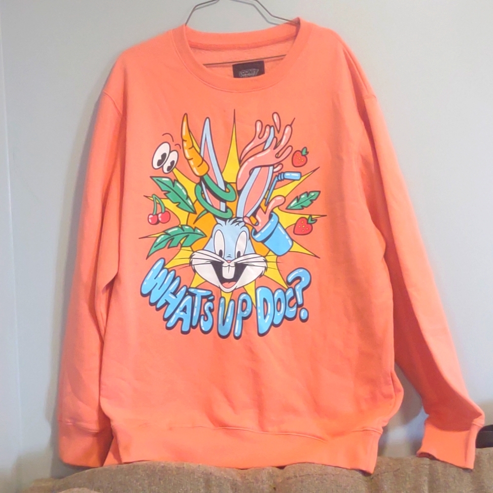 Looney Tunes Bugs Bunny "What's Up Doc?" Sweater XL Unisex Graphic Crewneck